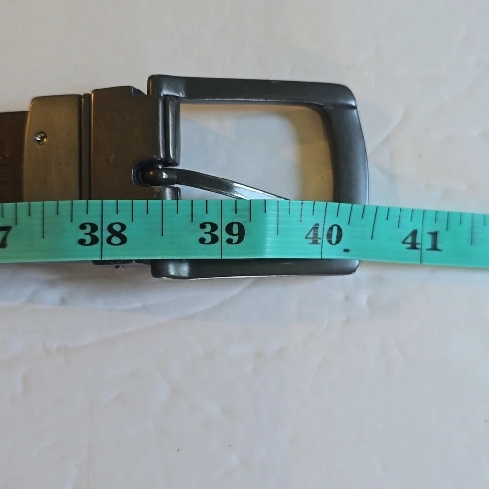 Relic Mens Reversible Premium leather Black/ Brown gun metal preppy belt Sz.M/L